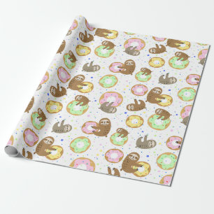 Sloth Pattern Wrapping Paper Geschenkpapier