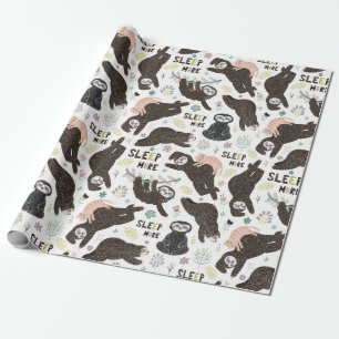 Sloth Pattern Wrapping Paper Geschenkpapier