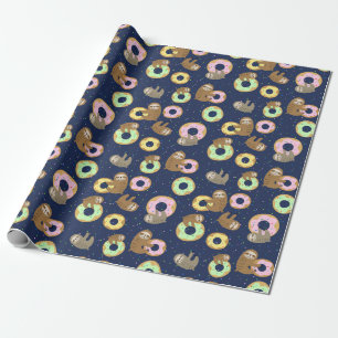 Sloth Pattern Wrapping Paper Geschenkpapier