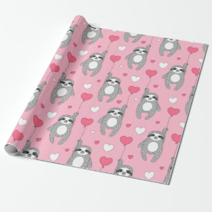 Sloth Pattern Wrapping Paper Geschenkpapier