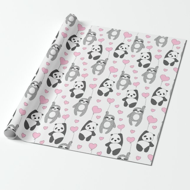 Sloth Pattern Wrapping Paper Geschenkpapier (Ungerollt)