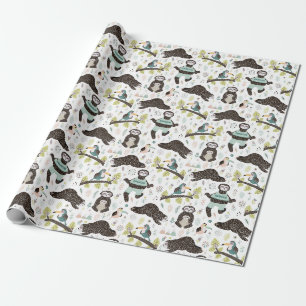 Sloth Pattern Wrapping Paper Geschenkpapier