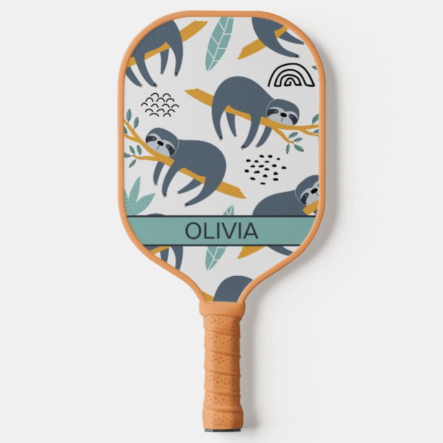 Sloth Pickleball Paddle, modern, Personalisiert Schläger (Vorderseite)