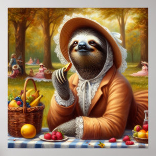 Sloth Picnic Poster