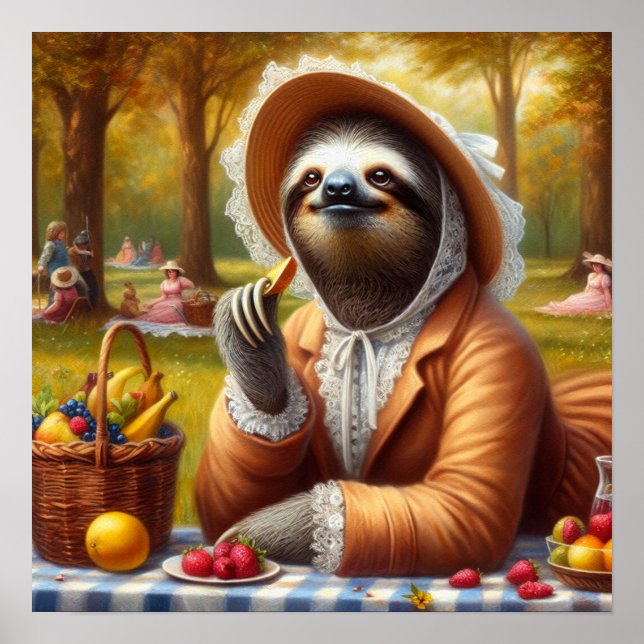 Sloth Picnic Poster (Vorne)
