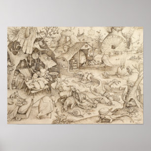 Sloth Pieter Bruegel Zeichnend Poster