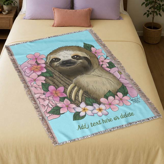 Sloth Pink-Blume Decke (Von Creator hochgeladen)
