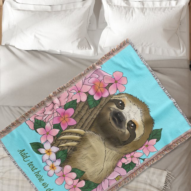 Sloth Pink-Blume Decke (Von Creator hochgeladen)