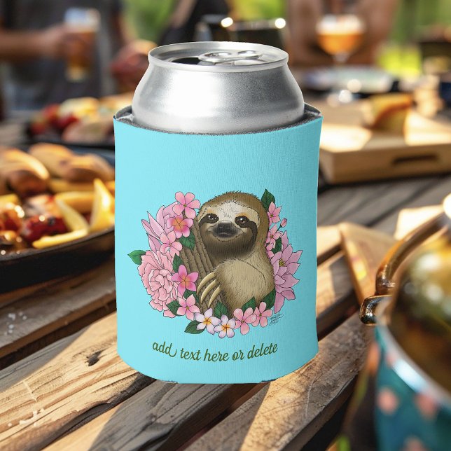 Sloth Pink-Blume Dosenkühler (Von Creator hochgeladen)