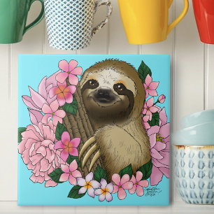 Sloth Pink-Blume Fliese
