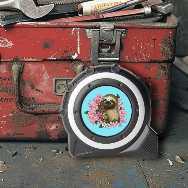 Sloth Pink-Blume Maßband (Von Creator hochgeladen)