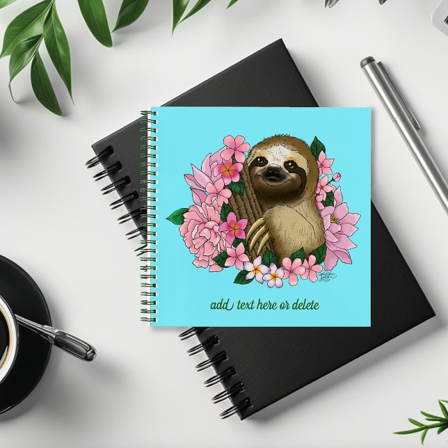 Sloth Pink-Blume Notizbuch (Von Creator hochgeladen)