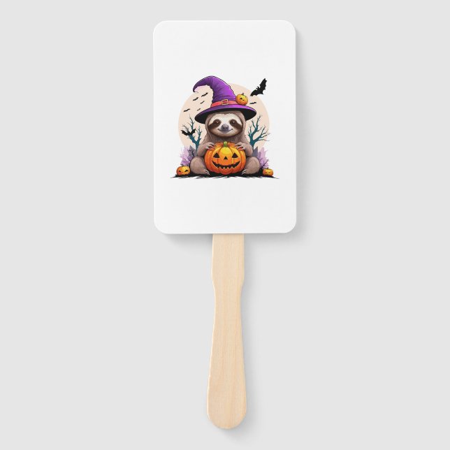 Sloth Pink Hat Halloween Fächer (Vorderseite)