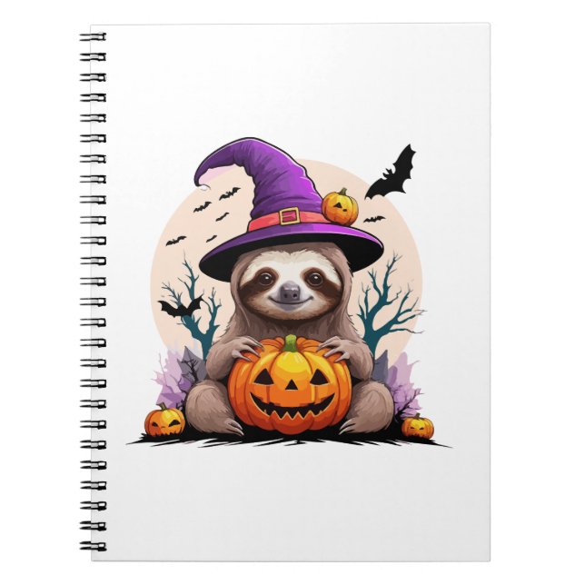 Sloth Pink Hat Halloween Notizblock (Vorderseite)