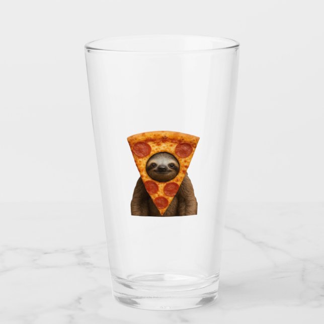 Sloth pizza funny weird prank meme cute happy chri glas (Vorderseite)