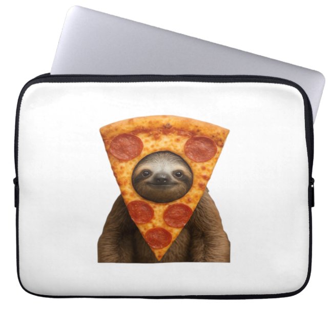 Sloth pizza funny weird prank meme cute happy chri laptopschutzhülle (Vorderseite)