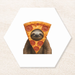 Sloth Pizza lustiges, seltsames Pranger Meme niedl Untersetzer