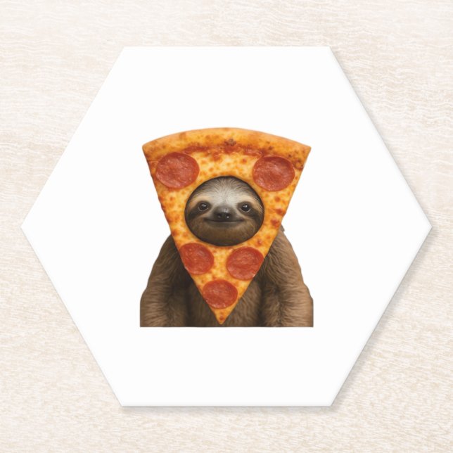 Sloth Pizza lustiges, seltsames Pranger Meme niedl Untersetzer (Vorderseite)