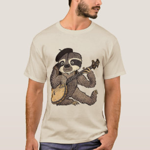Sloth Playing Banjo Shirt - Vintag Music T-Shirt f