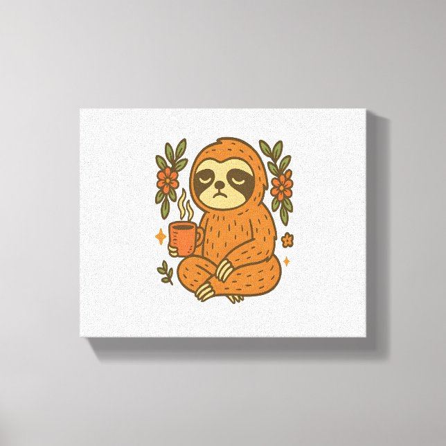 Sloth Playing Guitar Leinwanddruck (Vorderseite)