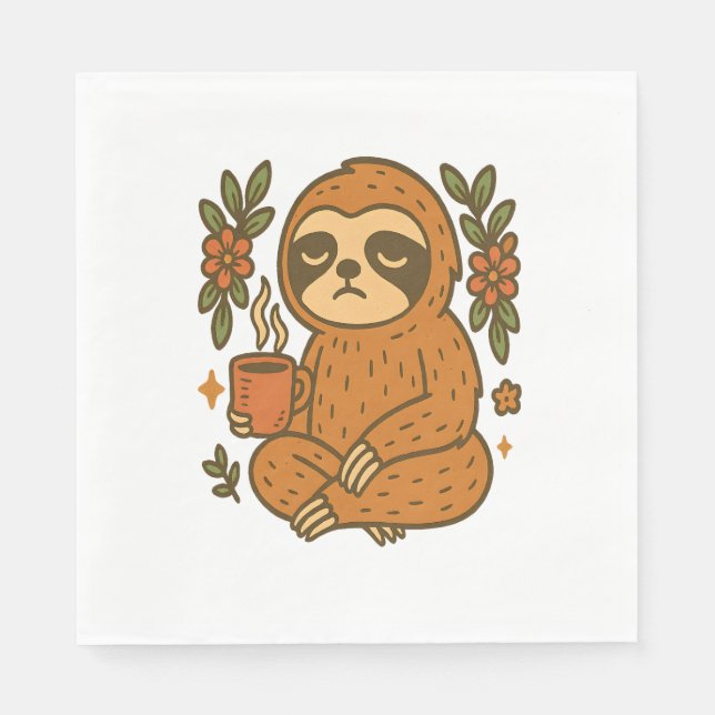Sloth Playing Guitar Serviette (Vorderseite)