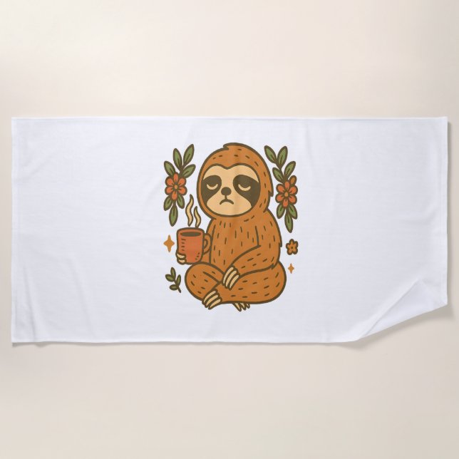 Sloth Playing Guitar Strandtuch (Vorderseite)