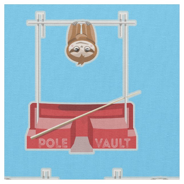 Sloth Pole Vaulsport Day Stoff (Nahaufnahme)