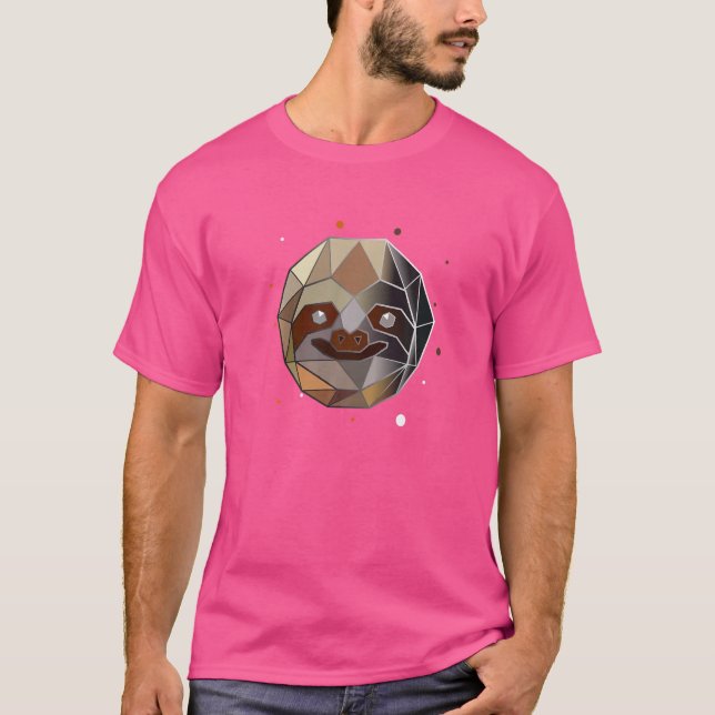 Sloth Polygon Animal Abstrakt Geometric Shape T-Shirt (Vorderseite)