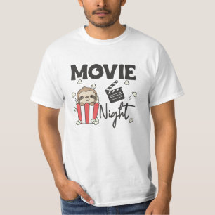 Sloth Popcorn Movie Night Niedlich Sloth Movies T-Shirt