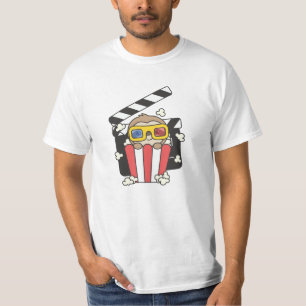 Sloth Popcorn Time Funny Animals Eating Movies T-Shirt