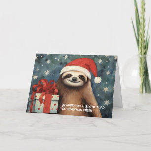 Sloth Portant une carte cadeau de Noël