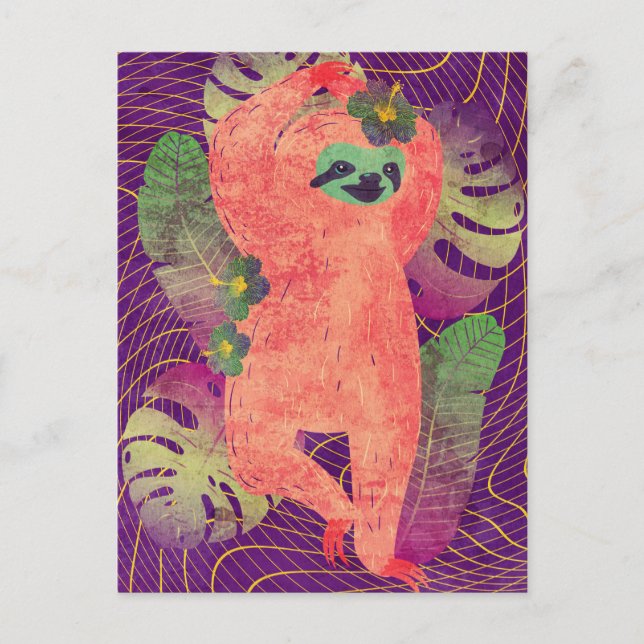 Sloth Postcard Postkarte (Vorderseite)