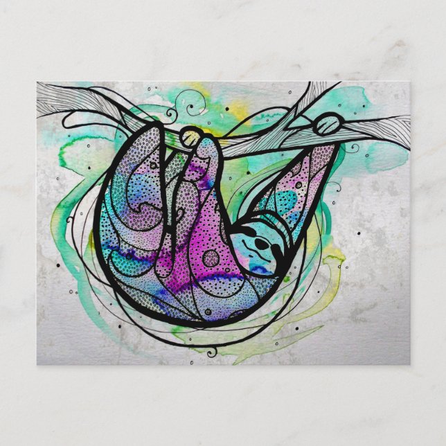 Sloth Postcard Postkarte (Vorderseite)