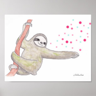 Sloth Poster Sloth Print Sloth Wall Art Deco