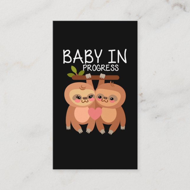 Sloth Pregnancy Announcement Couple Spaß Visitenkarte (Vorderseite)