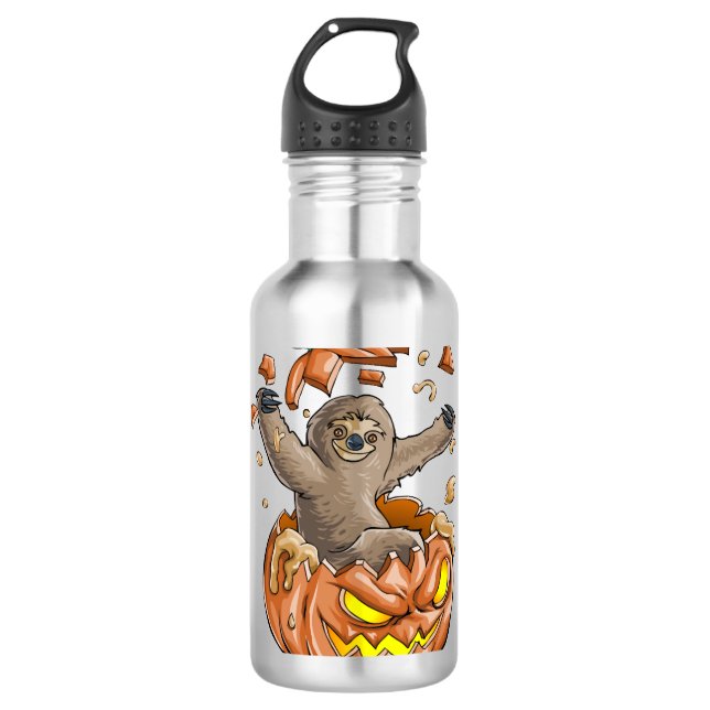 Sloth Pumpkin Halloween Edelstahlflasche (Vorderseite)