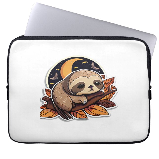 sloth pumpkin Halloween sticker style 2 Classic T- Laptopschutzhülle (Vorderseite)