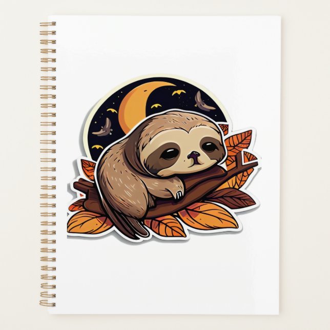 sloth pumpkin Halloween sticker style 2 Classic T- Planer (Vorderseite)