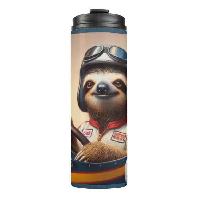 Sloth Racecar Treiber Thermosbecher (Vorderseite)