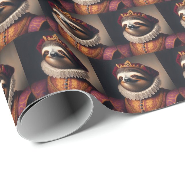 Sloth Renaissance King Geschenkpapier (Rolleneckpunkt)
