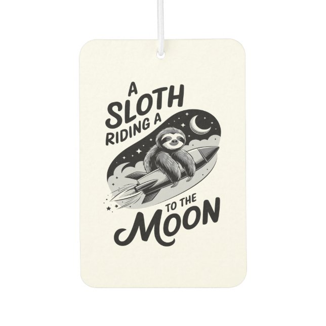 Sloth Riding a Rocket to the Moon Autolufterfrischer (Vorderseite)