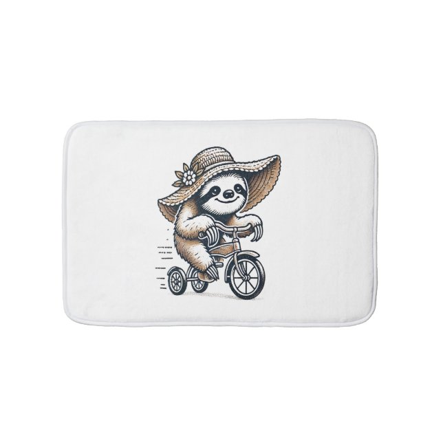 Sloth Riding Bike Badematte (Vorderseite)