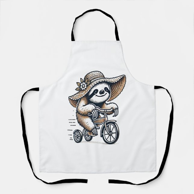 Sloth Riding Bike Schürze (Vorderseite)