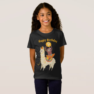Sloth Riding Llama Birthday Custom T - Shirt