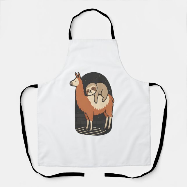 Sloth Riding Llama Schürze (Vorderseite)