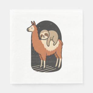 Sloth Riding Llama Serviette