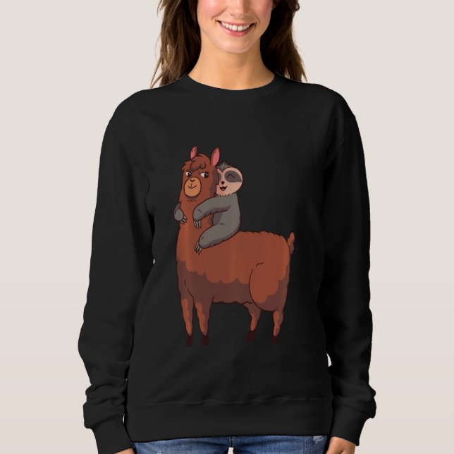 Sloth Riding Llama Sweatshirt (Vorderseite)