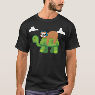 Sloth Riding Turtle Lazy Sloth Gift T-Shirt