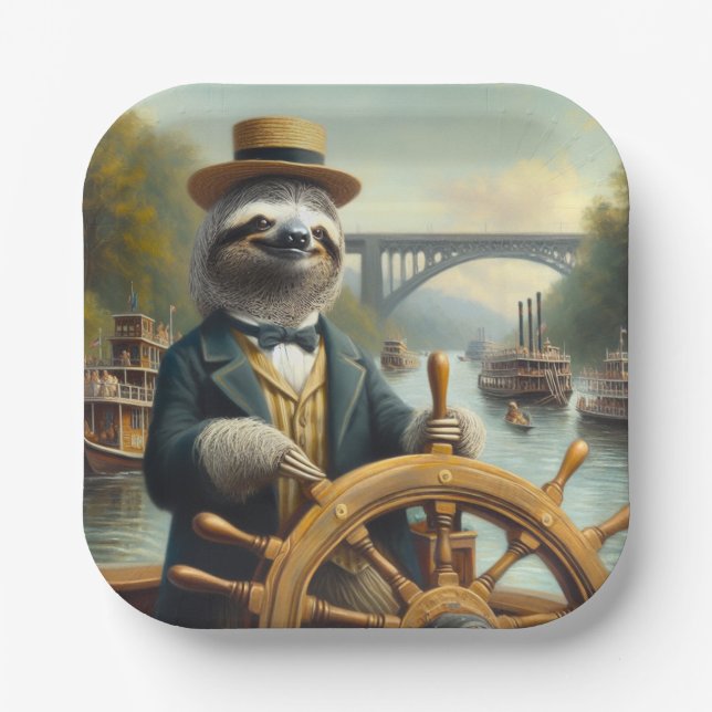 Sloth Riverboat Captain Pappteller (Vorderseite)