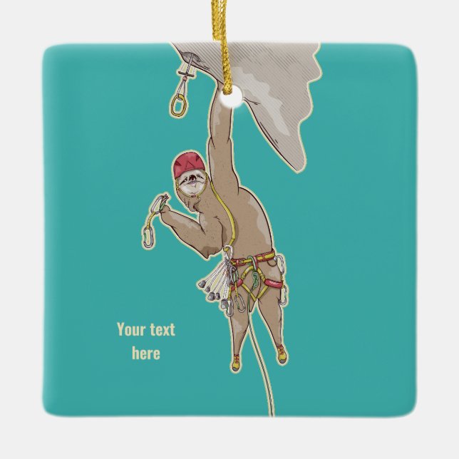 Sloth Rock Climber Tragegerät Keramikornament (Vorderseite)